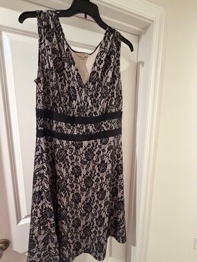 Aa Studio Black Lace Overlay with Cream Underlayer